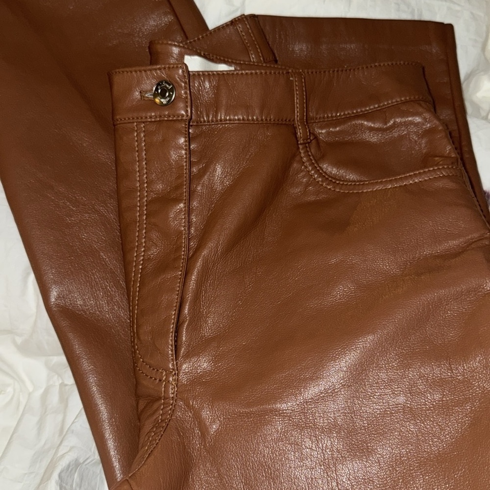 Brown leather Aritiza pants
